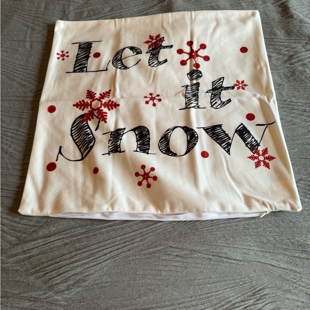 Festive 'Let it Snow' Pillow Cover